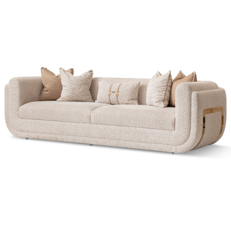 Savannah Breeze Bright Gold Mansion Sofa - Cashmere from Michael Amini - Luna Furniture