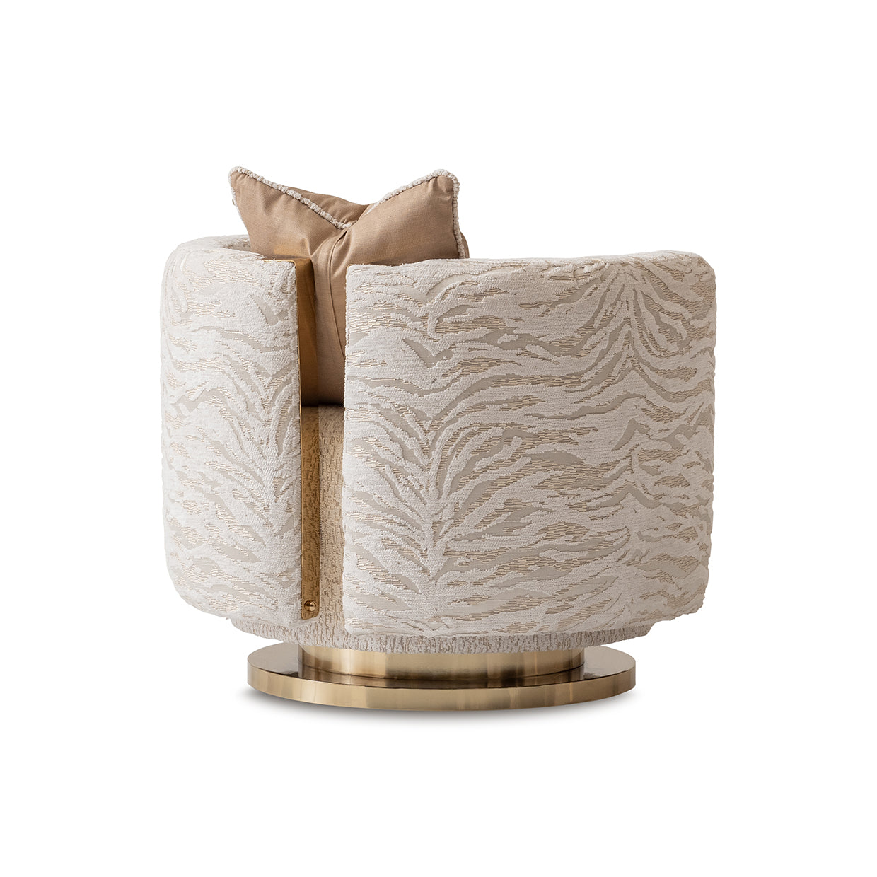 Michael Amini Savannah Breeze Bright Gold Swivel Chair - Cashmere