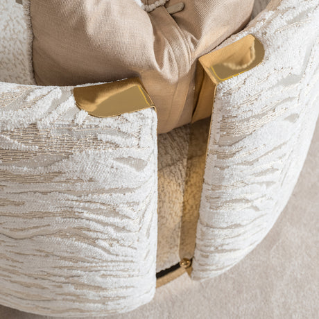 Savannah Breeze Bright Gold Swivel Chair - Cashmere from Michael Amini - Luna Furniture