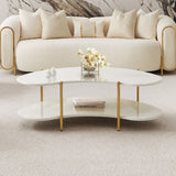 Sassani Pearl White/gold Cocktail Table from Michael Amini - Luna Furniture