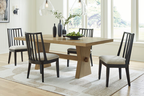 Galliden Light Brown Dining Table and 4 Chairs from Ashley - Luna Furniture