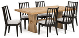Galliden Light Brown Dining Table and 6 Chairs from Ashley - Luna Furniture