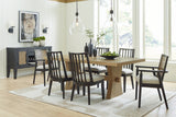 Galliden Light Brown Dining Table and 6 Chairs with Server from Ashley - Luna Furniture