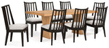 Galliden Light Brown Dining Table and 8 Chairs from Ashley - Luna Furniture