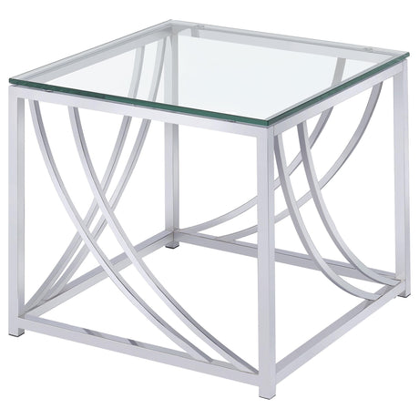 Lille Chrome 2-Piece Glass Top Coffee and End Table Set from Coaster - Luna Furniture