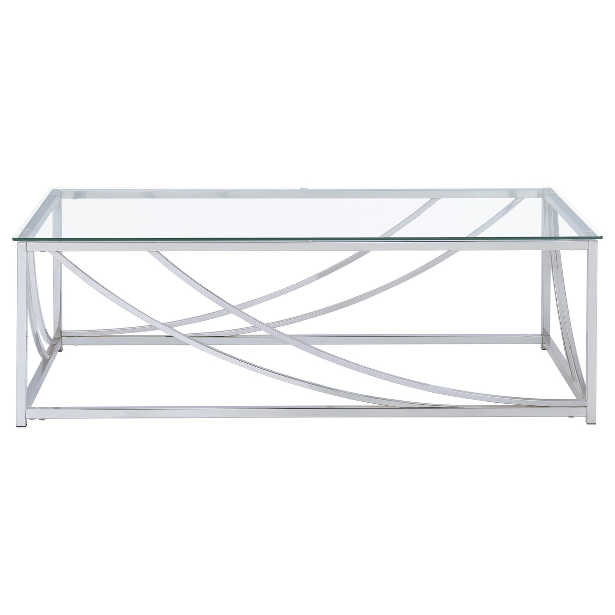 Lille Chrome 2-Piece Glass Top Coffee and End Table Set from Coaster - Luna Furniture