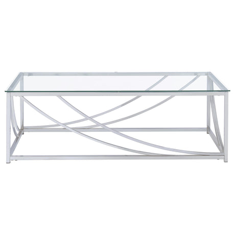Lille Chrome 2-Piece Glass Top Coffee and End Table Set from Coaster - Luna Furniture