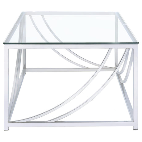 Lille Chrome 2-Piece Glass Top Coffee and End Table Set from Coaster - Luna Furniture