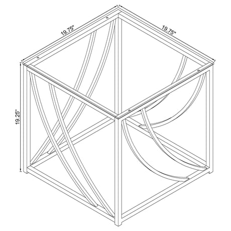 Lille Chrome 2-Piece Glass Top Coffee and End Table Set from Coaster - Luna Furniture