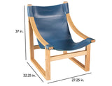Lima Cobalt Leather Sling Chair from Steve Silver - Luna Furniture
