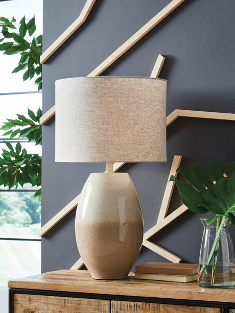 Linas Cream/Beige Table Lamp from Ashley - Luna Furniture