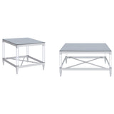 Lindley Chrome 2-Piece Square Coffee and End Table Set from Coaster - Luna Furniture