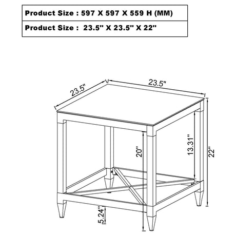 Lindley Chrome 3-Piece Square Coffee and End Table Set from Coaster - Luna Furniture