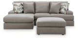Lindon 2-Piece Sectional with Chaise and Oversized Accent Ottoman in Smoke from Ashley Furniture - Luna Furniture