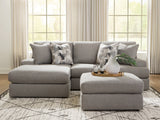 Lindon 2-Piece Sectional with Chaise and Oversized Accent Ottoman in Smoke from Ashley Furniture - Luna Furniture