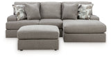 Lindon 2-Piece Sectional with Chaise and Oversized Accent Ottoman in Smoke from Ashley - Luna Furniture