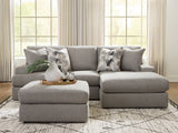 Lindon 2-Piece Sectional with Chaise and Oversized Accent Ottoman in Smoke from Ashley - Luna Furniture