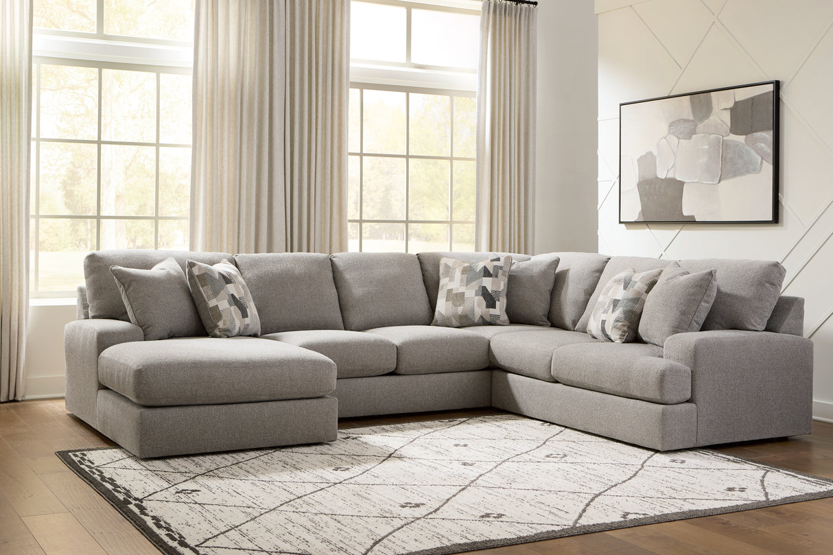 Lindon Smoke 3-Piece Sectional with Chaise from Ashley Furniture - Luna Furniture