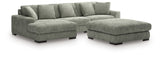 Lindyn Fog 3-Piece Sectional with Ottoman from Ashley - Luna Furniture