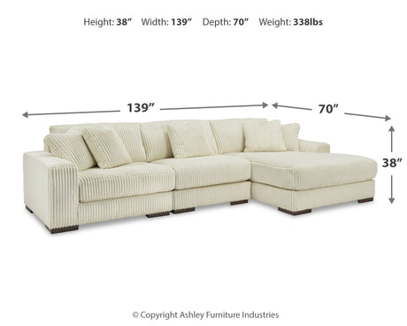 Lindyn Ivory 3-Piece Sectional with Ottoman from Ashley - Luna Furniture