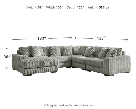 Lindyn Fog 5-Piece Sectional with Ottoman from Ashley - Luna Furniture