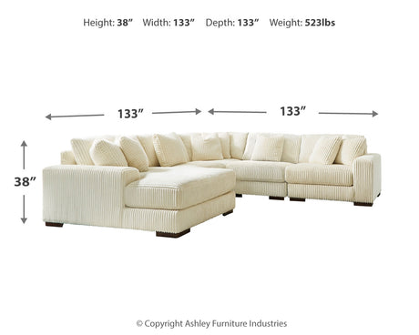 Lindyn Ivory 5-Piece Sectional with Ottoman from Ashley - Luna Furniture