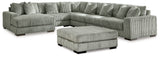 Lindyn Fog 6-Piece Sectional with Ottoman from Ashley - Luna Furniture