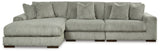 Lindyn Fog 3-Piece Sectional and Oversized Swivel Accent Chair from Ashley - Luna Furniture