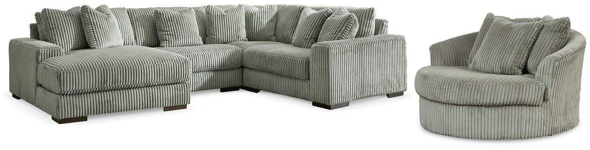Lindyn Fog 4-Piece Sectionals with Chair from Ashley - Luna Furniture