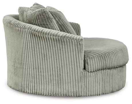 Lindyn Fog Super Chaise with Oversized Swivel Chair from Ashley - Luna Furniture