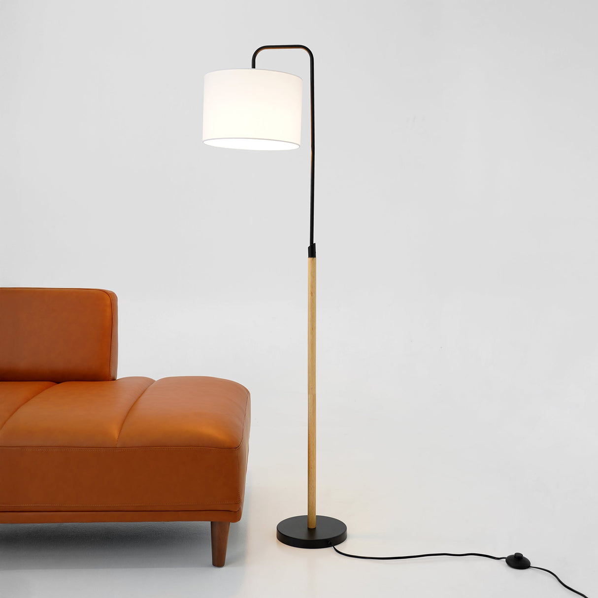 Lior Floor Lamp Wooden Pole from Ashcroft Furniture - Luna Furniture