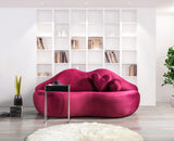 Lips Maroon Velvet 81" Loveseat from Nova Furniture - Luna Furniture