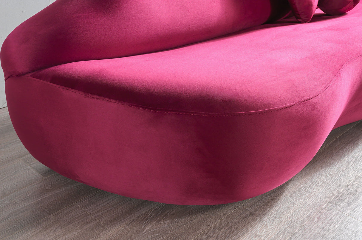 Lips Maroon Velvet 81" Loveseat from Nova Furniture - Luna Furniture