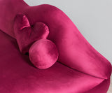 Lips Maroon Velvet 81" Loveseat from Nova Furniture - Luna Furniture
