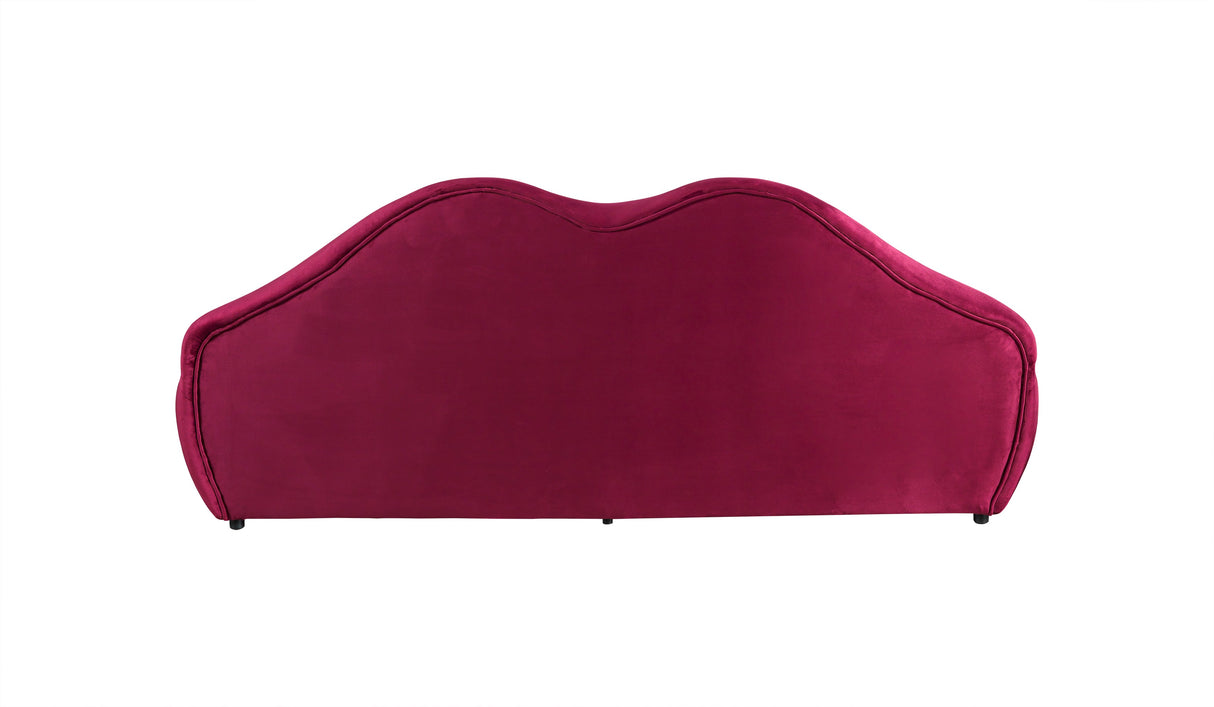 Lips Maroon Velvet 81" Loveseat from Nova Furniture - Luna Furniture