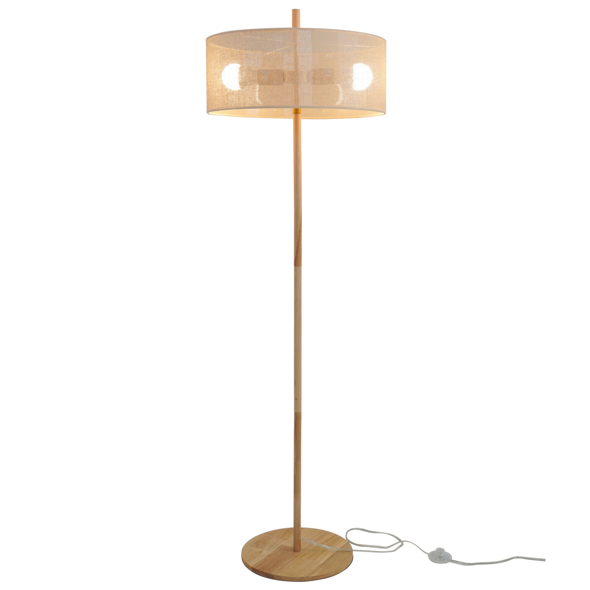 Lirian Floor Lamp - Oak and Natural from Ashcroft Furniture - Luna Furniture
