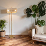 Lirian Floor Lamp - Oak and Natural from Ashcroft Furniture - Luna Furniture
