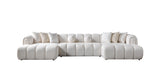 Lis Ivory Boucle Double Chaise 147" Sectional from Nova Furniture - Luna Furniture