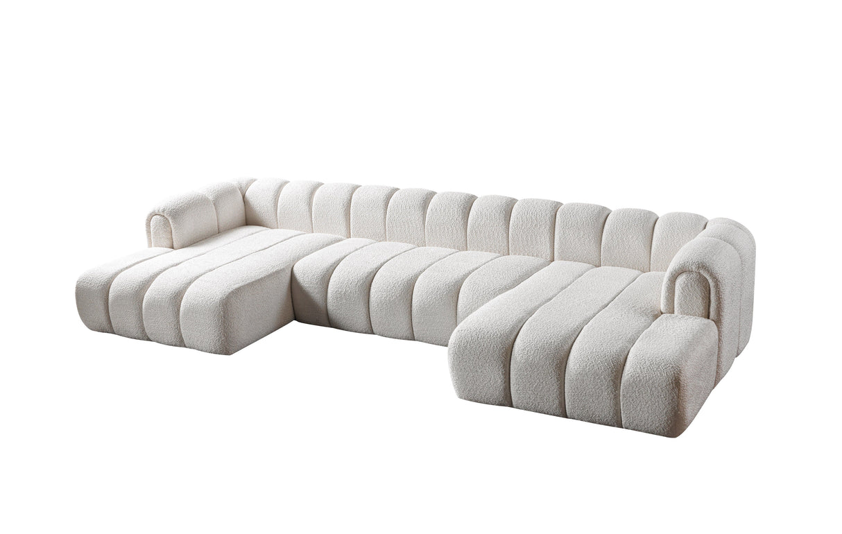 Lis Ivory Boucle Double Chaise 147" Sectional from Nova Furniture - Luna Furniture