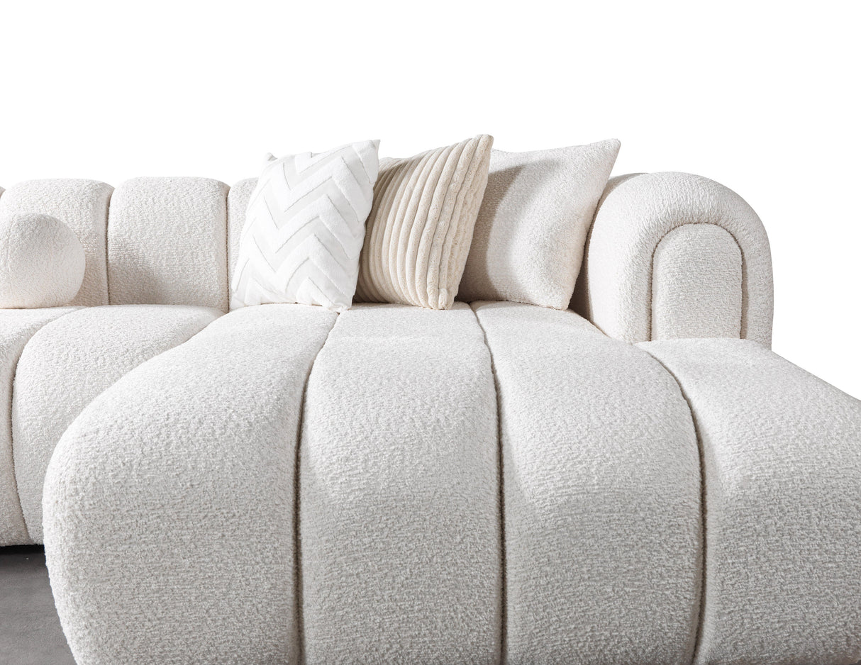 Lis Ivory Boucle Double Chaise 147" Sectional from Nova Furniture - Luna Furniture