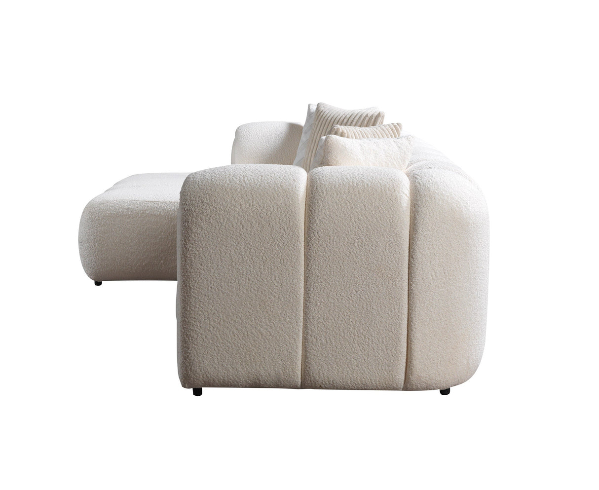 Lis Ivory Boucle LAF 115" Sectional - LISIV-LSEC