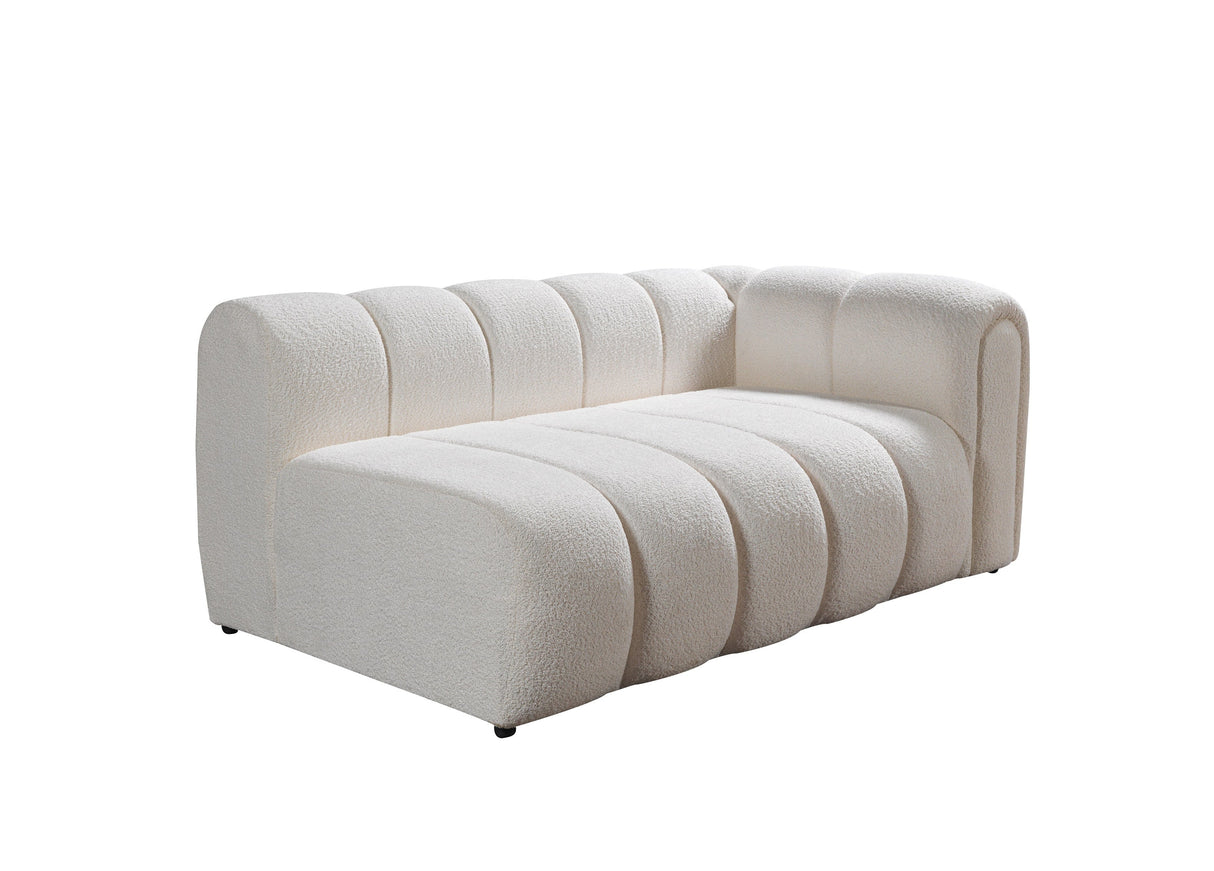 Lis Ivory Boucle LAF 115" Sectional - LISIV-LSEC