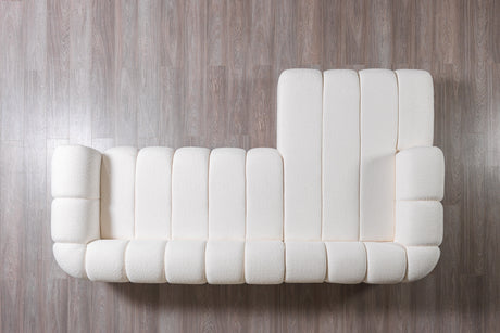 Lis Ivory Boucle LAF 115" Sectional - LISIV-LSEC