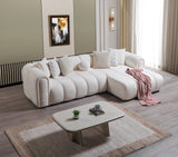 Lis Ivory Boucle RAF Sectional from Nova Furniture - Luna Furniture