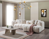 Lis Ivory Boucle RAF Sectional from Nova Furniture - Luna Furniture