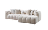 Lis Ivory Boucle RAF Sectional from Nova Furniture - Luna Furniture