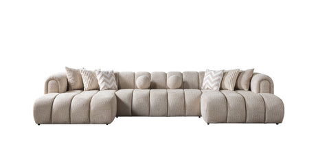 Lis Sand Boucle Double Chaise 147" Sectional from Nova Furniture - Luna Furniture