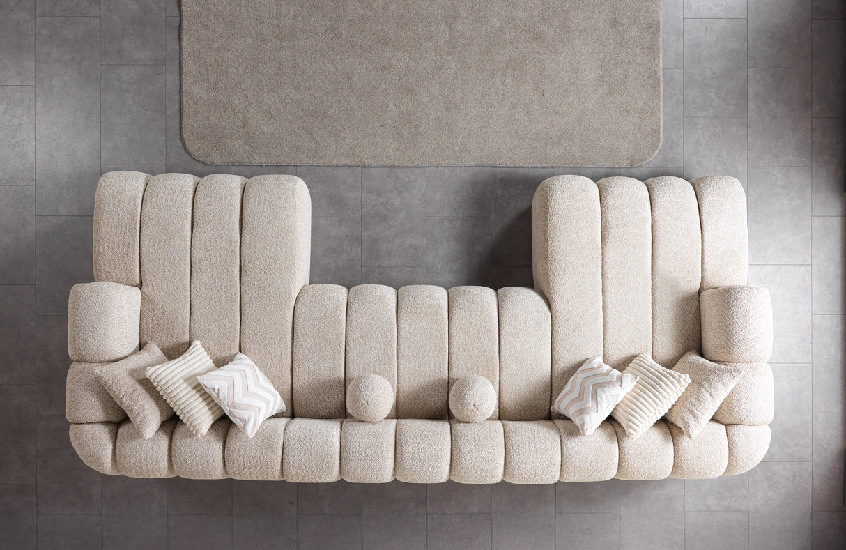 Lis Sand Boucle Double Chaise 147" Sectional from Nova Furniture - Luna Furniture