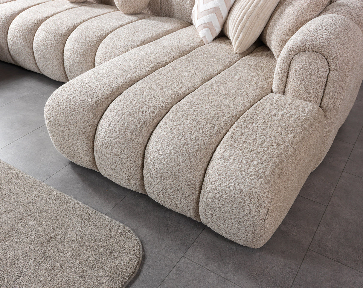 Lis Sand Boucle Double Chaise 147" Sectional from Nova Furniture - Luna Furniture