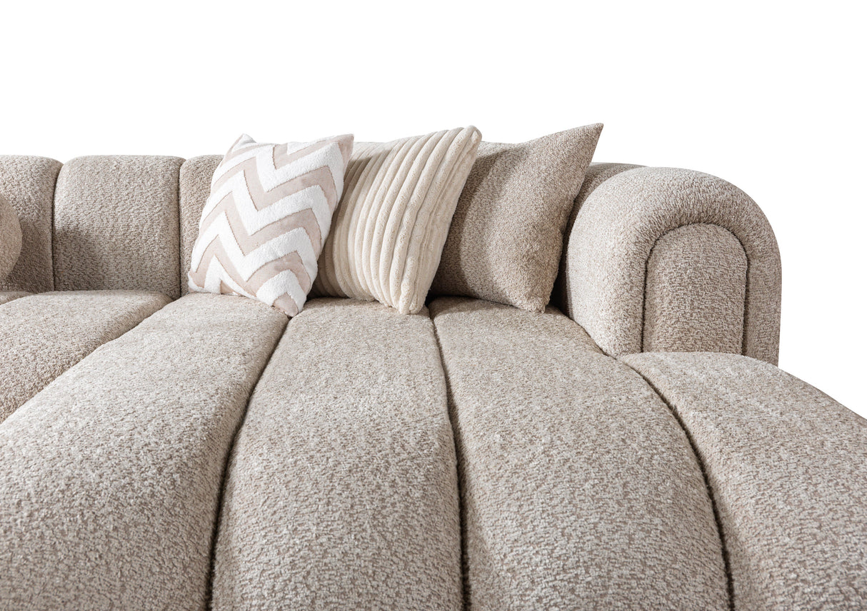 Lis Sand Boucle Double Chaise 147" Sectional from Nova Furniture - Luna Furniture